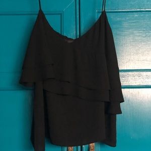J. Crew Black Ruffled Cami Top. Size 14. EUC